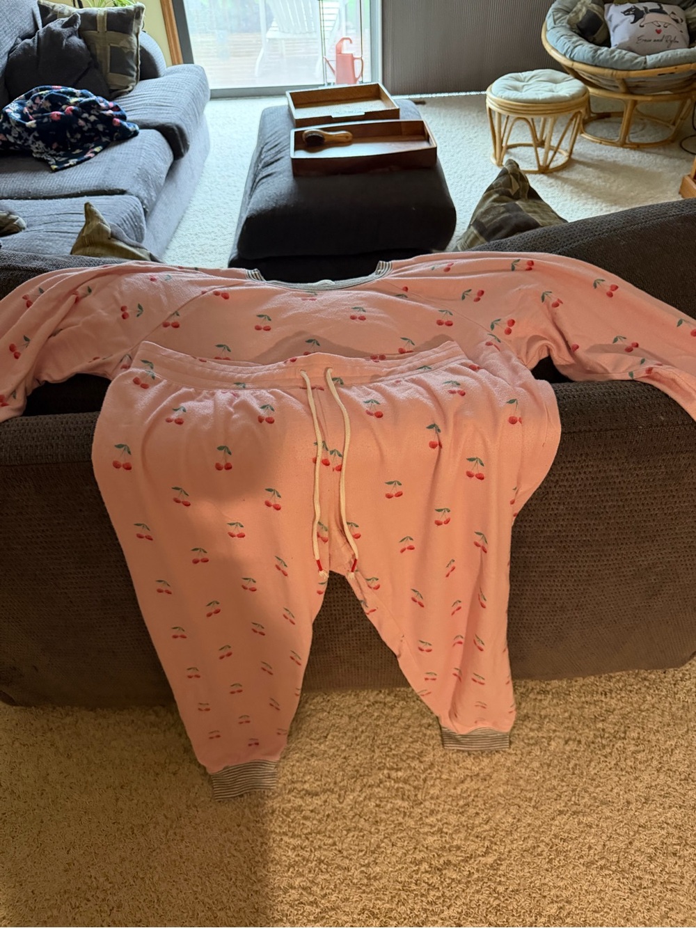 PJ Salvage Cherry Print Pajama Set